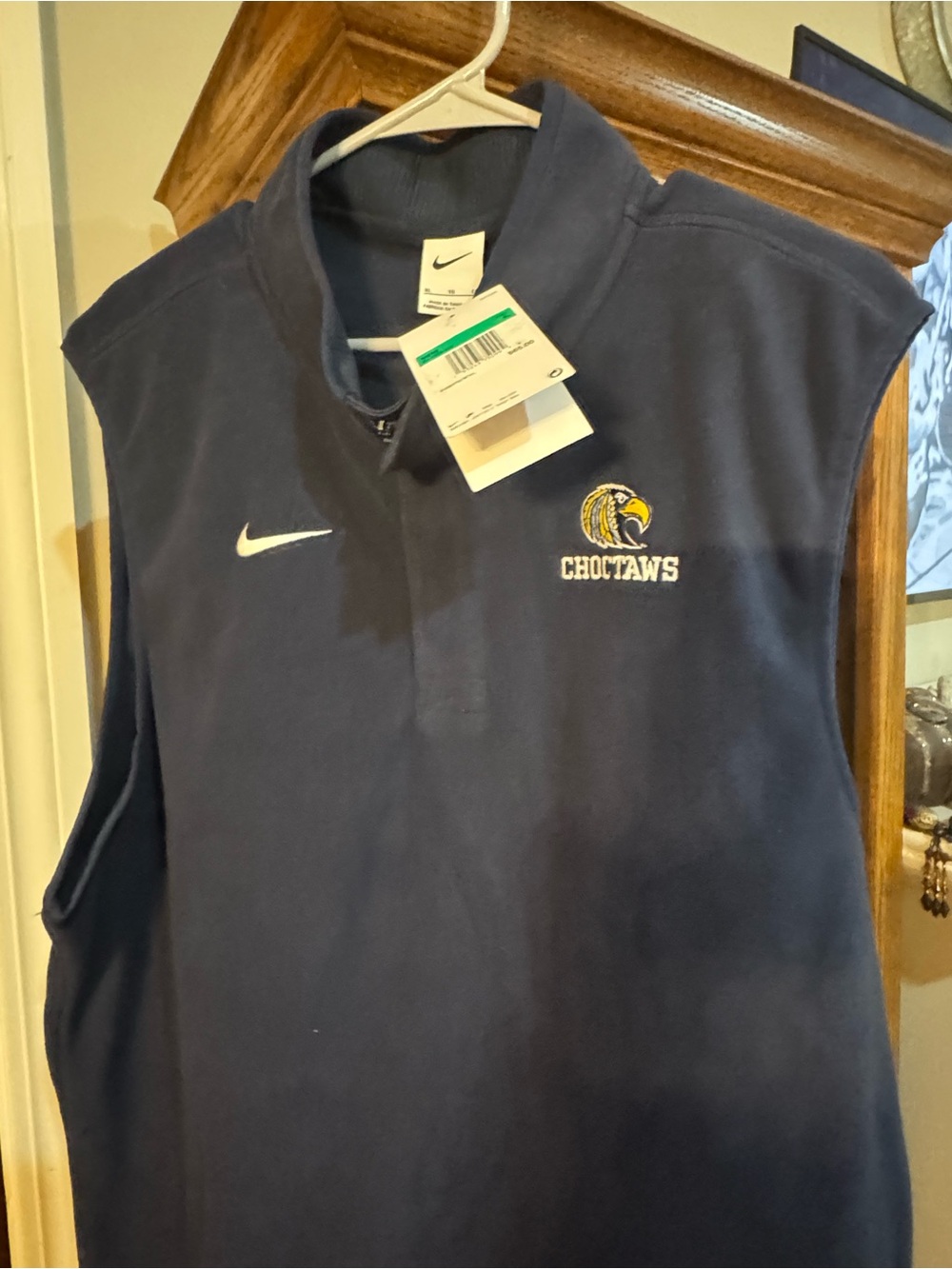 Nike Navy Sleeveless Choctaws Athletic Pullover Top